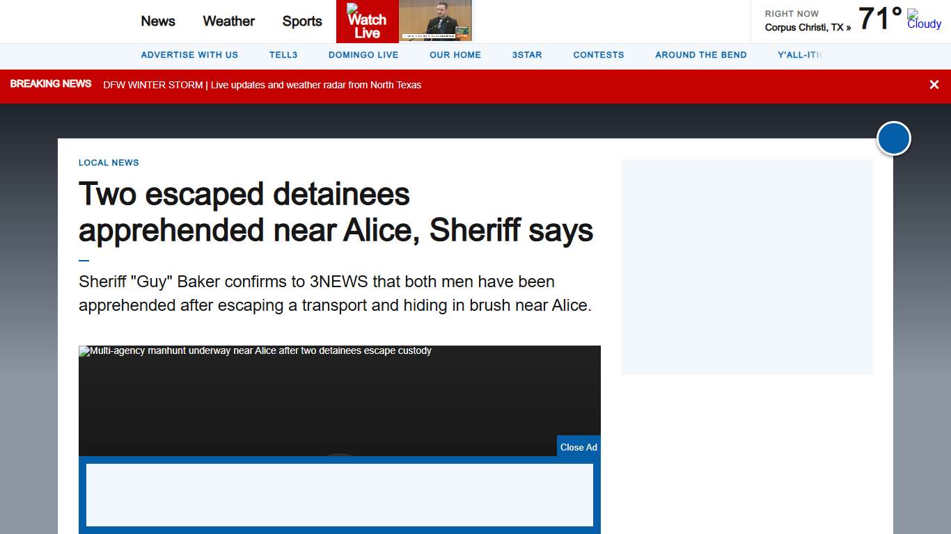 Two escaped detainees apprehended near Alice, Sheriff says kiiitv.com